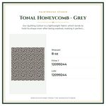 Product Specifications – Tonal Honeycomb - Grey
