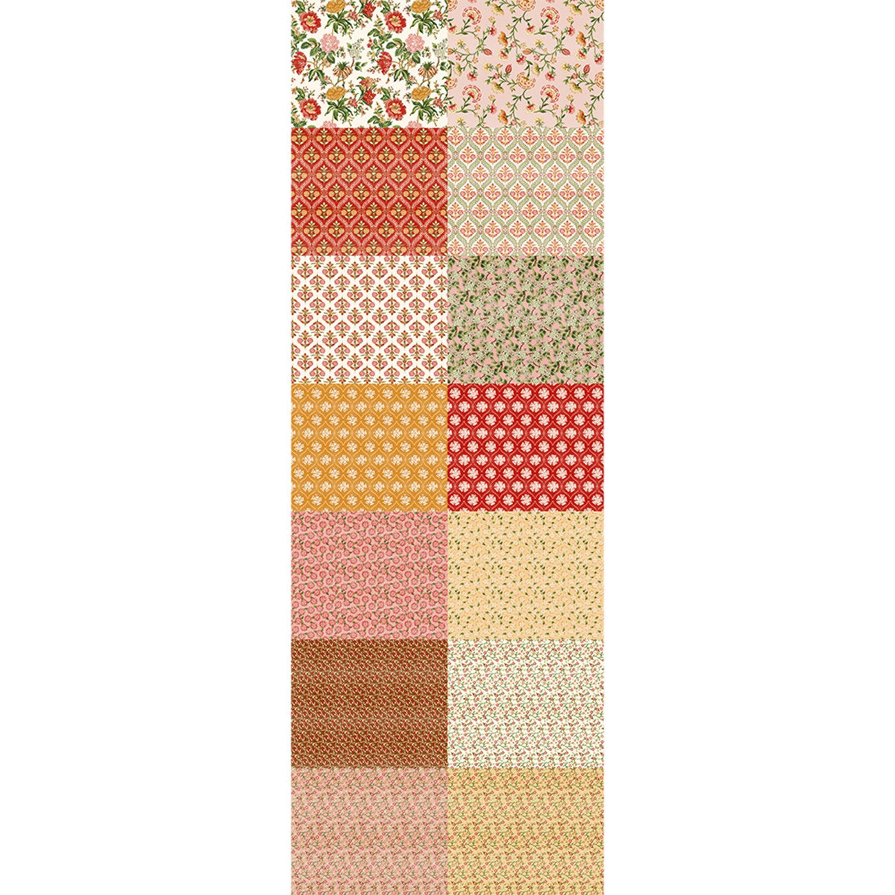 Grandma'S Wallpaper Red/Gold Flat Fat Stack 14Pc