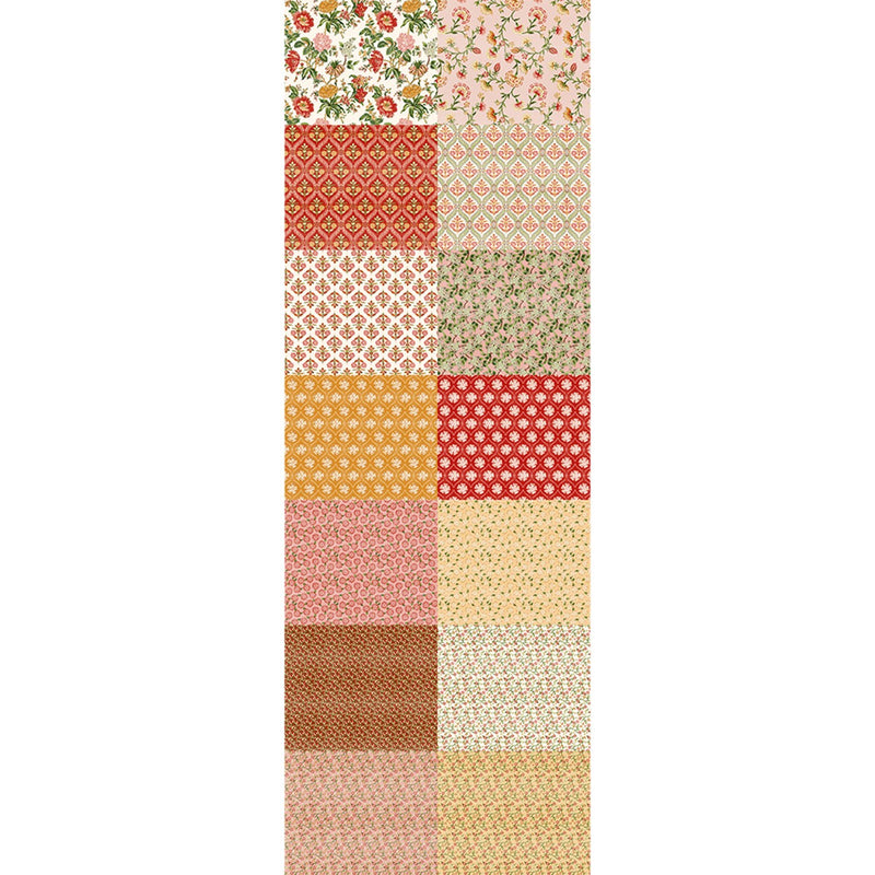 Grandma'S Wallpaper Red/Gold Flat Fat Stack 14Pc