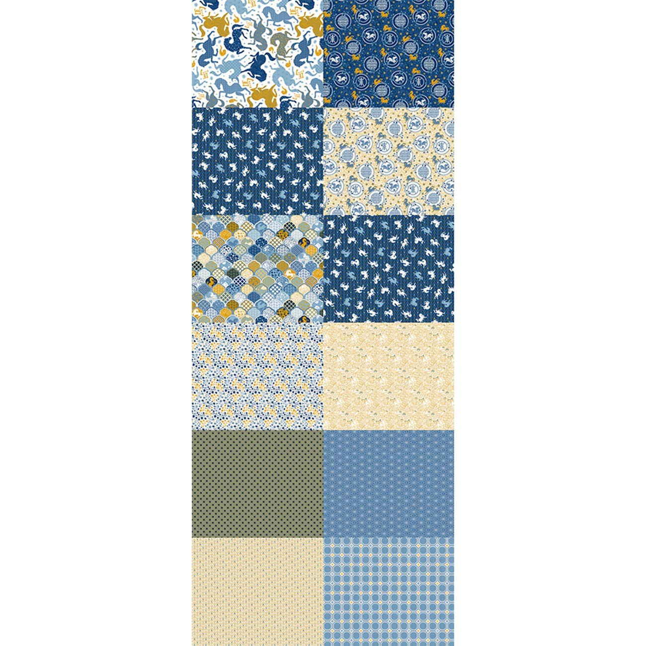 Year Of The Horse Blue/Gold Flat Fat Stack 12Pc