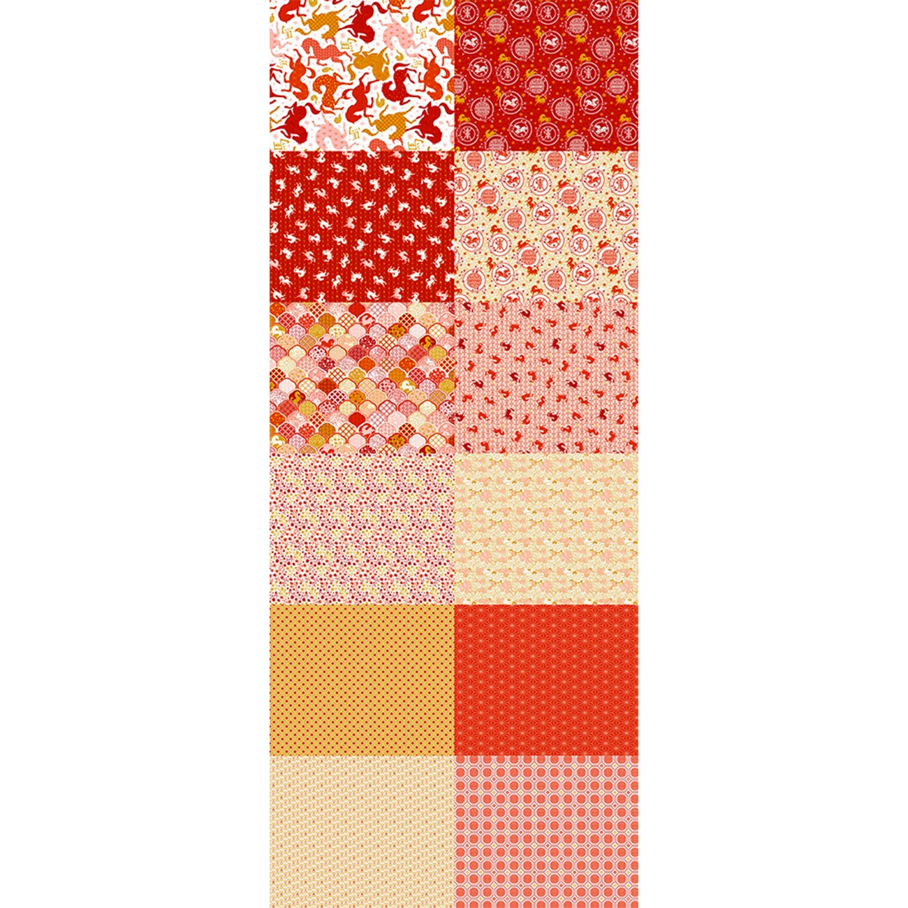 Year Of The Horse Red/Gold Flat Fat Stack 12Pc