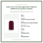 Product Specifications – King Tut Cotton Quilting Thread 2000yds Glowing Embers
