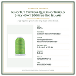 Product Specifications – King Tut Cotton Quilting Thread 3-ply 40wt 2000yds Big Island