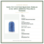 Product Specifications – King Tut Cotton Quilting Thread 3-ply 40wt 2000yds Wild Blue Yonder
