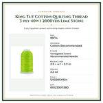 Product Specifications – King Tut Cotton Quilting Thread 3-ply 40wt 2000yds Lime Stone