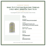 Product Specifications – King Tut Cotton Quilting Thread 3-ply 40wt 2000yds Tiny Tuts