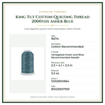 Product Specifications – King Tut Cotton Quilting Thread 2000yds Asher Blue