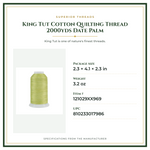 Product Specifications – King Tut Cotton Quilting Thread 2000yds Date Palm