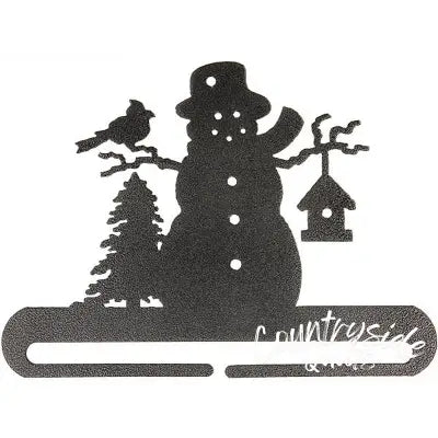 12in Frosty Snowman Split Bottom Holder Charcoal