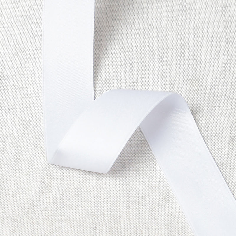Cotton Satin Ribbon 9mm White