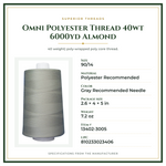 Product Specifications – Omni Polyester Thread 40wt 6000yd Almond