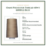 Product Specifications – Omni Polyester Thread 40wt 6000yd Buff