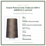 Product Specifications – Omni Polyester Thread 40wt 6000yd Canyon