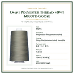 Product Specifications – Omni Polyester Thread 40wt 6000yd Goose