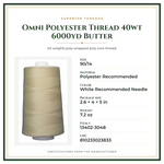 Product Specifications – Omni Polyester Thread 40wt 6000yd Butter