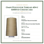 Product Specifications – Omni Polyester Thread 40wt 6000yd Cheesecake