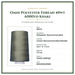 Product Specifications – Omni Polyester Thread 40wt 6000yd Khaki