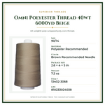 Product Specifications – Omni Polyester Thread 40wt 6000yd Beige