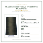 Product Specifications – Omni Polyester Thread 40wt 6000yd Dark Olives