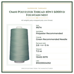 Product Specifications – Omni Polyester Thread 40wt 6000yd Fountain Mist