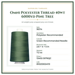 Product Specifications – Omni Polyester Thread 40wt 6000yd Pine Tree