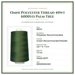 Product Specifications – Omni Polyester Thread 40wt 6000yd Palm Tree