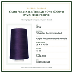Product Specifications – Omni Polyester Thread 40wt 6000yd Byzantine Purple