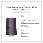 Product Specifications – Omni Polyester Thread 40wt 6000yd Thistle