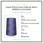 Product Specifications – Omni Polyester Thread 40wt 6000yd Lavender