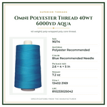 Product Specifications – Omni Polyester Thread 40wt 6000yd Aqua