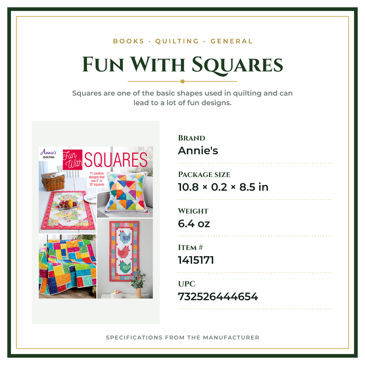 Product Specifications – Fun With Squares