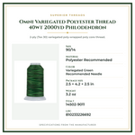 Product Specifications – Omni Variegated Polyester Thread 40wt 2000yd Philodendron