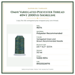 Product Specifications – Omni Variegated Polyester Thread 40wt 2000yd Shoreline