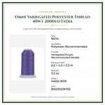 Product Specifications – Omni Variegated Polyester Thread 40wt 2000yd Lydia