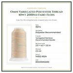 Product Specifications – Omni Variegated Polyester Thread 40wt 2000yd Fairy Floss