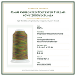 Product Specifications – Omni Variegated Polyester Thread 40wt 2000yd Zumba