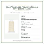 Product Specifications – Omni Variegated Polyester Thread 40wt 2000yd Malibu