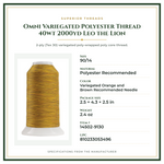 Product Specifications – Omni Variegated Polyester Thread 40wt 2000yd Leo the Lion