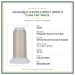Product Specifications – MicroQuilter Poly 100wt 3000yd Cone Off White