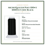 Product Specifications – MicroQuilter Poly 100wt 3000yd Cone Black