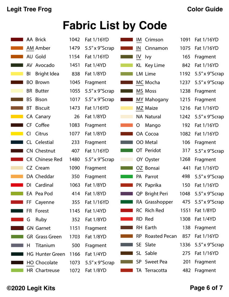 Legit Tree Frog Pattern