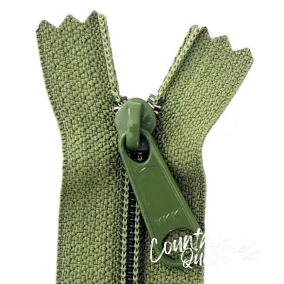 14in Olive Zipper Closed End