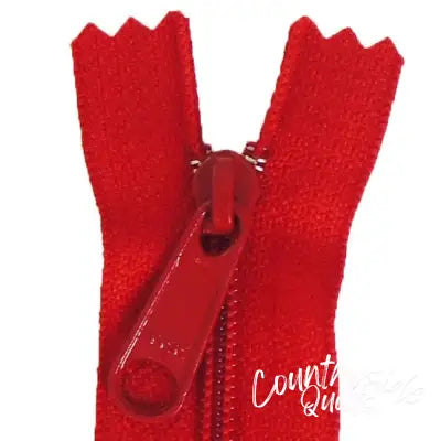 14in Red Zipper Closed End