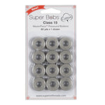 Super Bobs MasterPiece Cotton 80yd Prewound Bobbins 12ct Class 15 Granite