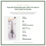Product Specifications – Fiskars Performance 8in Titanium Softgrip Scissors