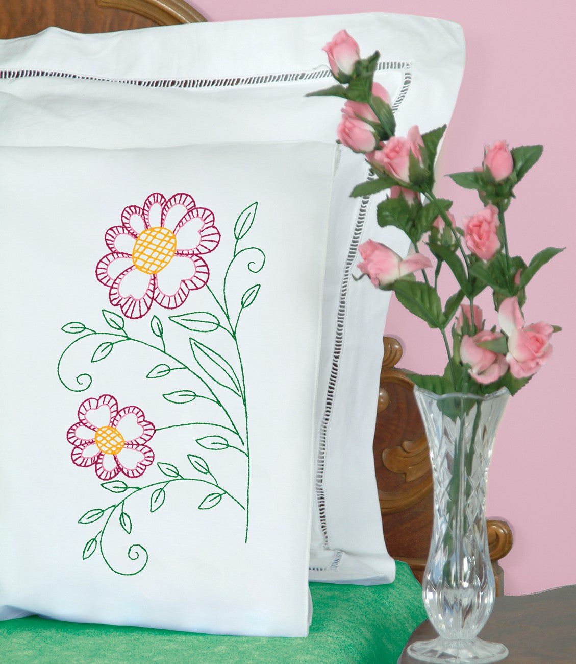 Petals in the Breeze Perle Edge Pillowcases
