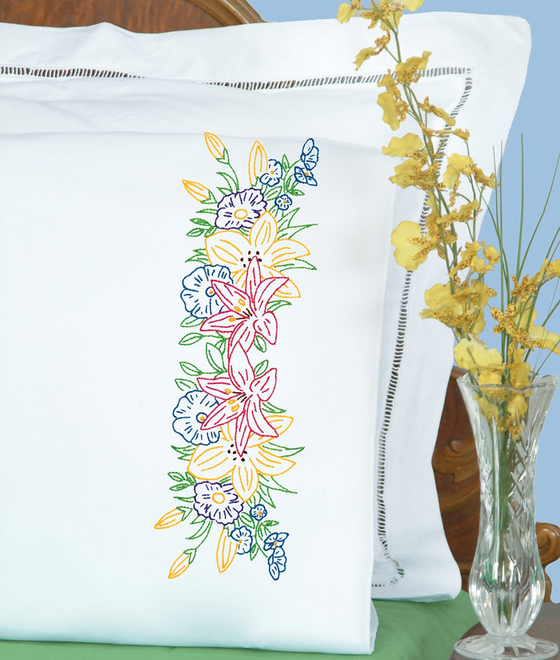 Pretty Flowers Perle Edge Pillowcases