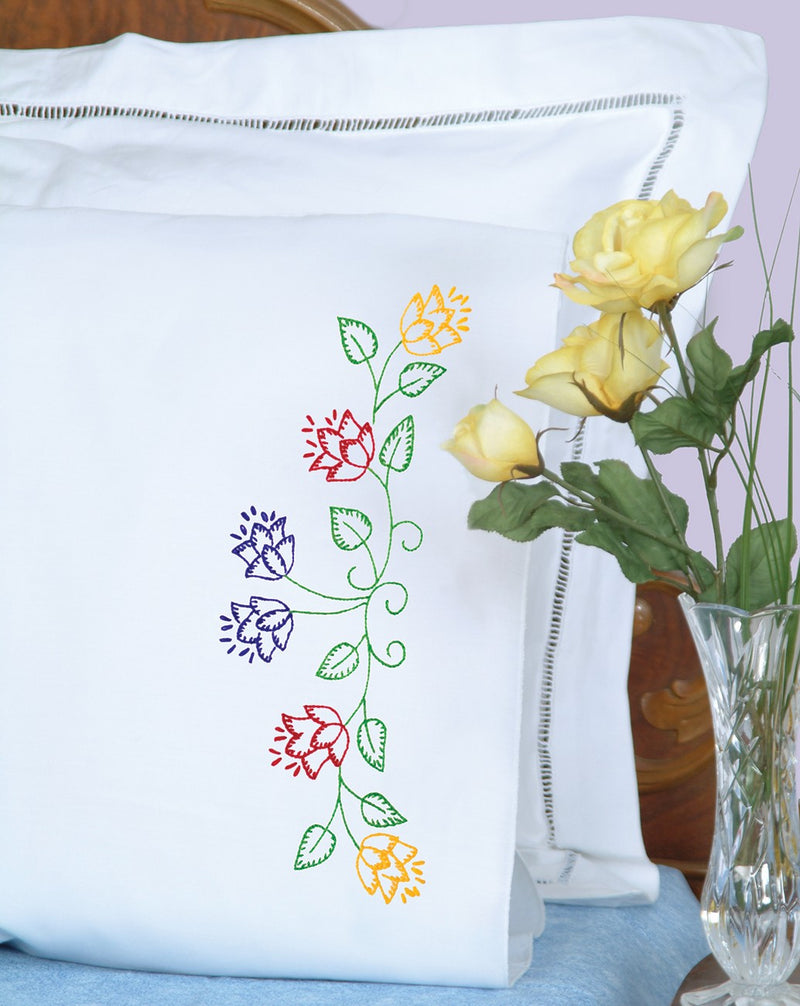 Tulips Perle Edge Pillowcases