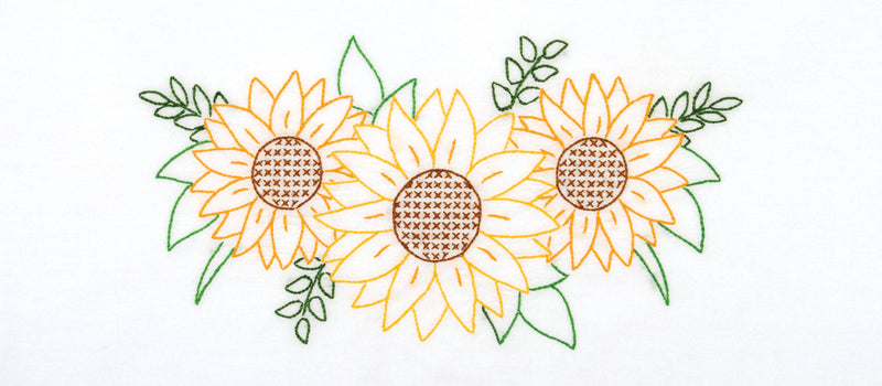 Golden Sunflowers Perle Edge Pillowcases