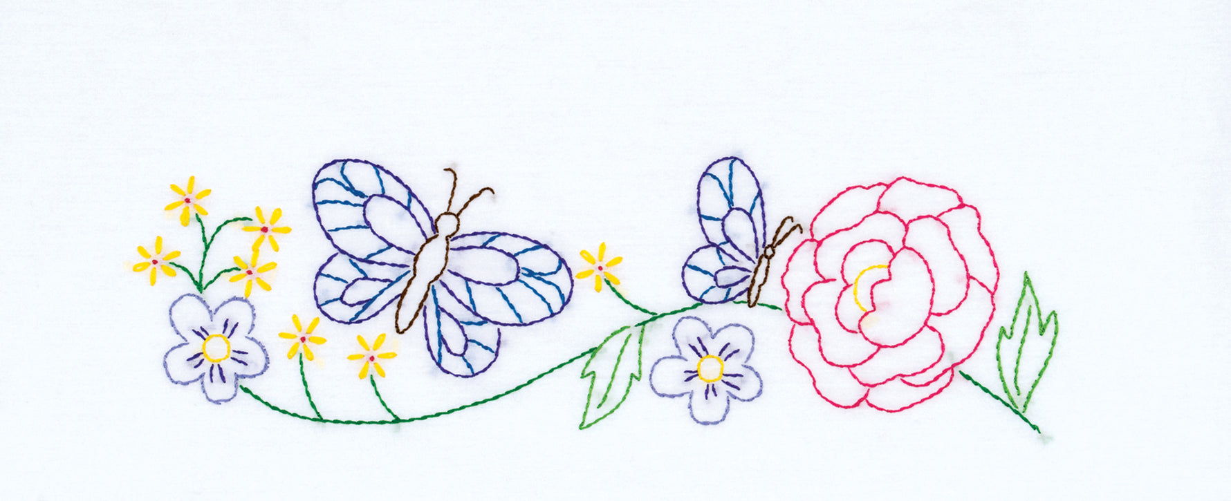 Flowers & Butterflies Perle Edge Pillowcases
